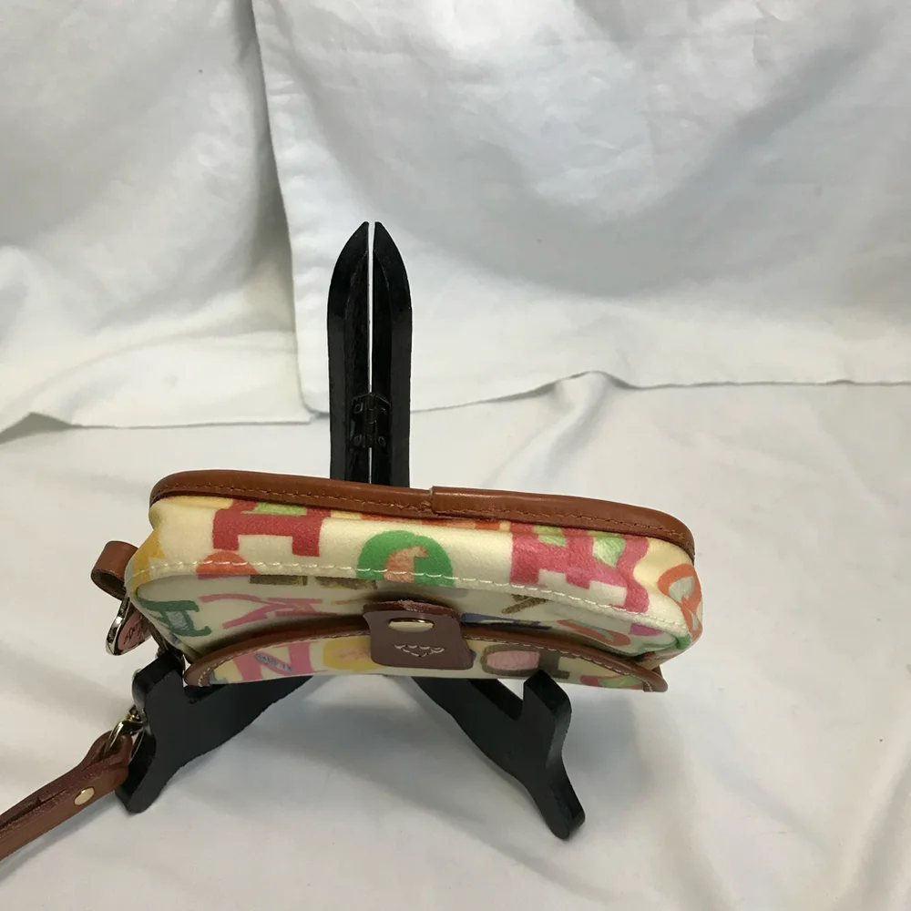 Dooney and Bourke Vintage Graffiti Rainbow Flap Wristlet - Picture 4 of 8